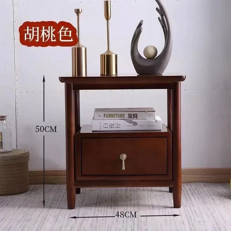 Nightstand, solid wood cabinet, light creative peach-colored single drawer, Zen-style integrated oak storage cabinet