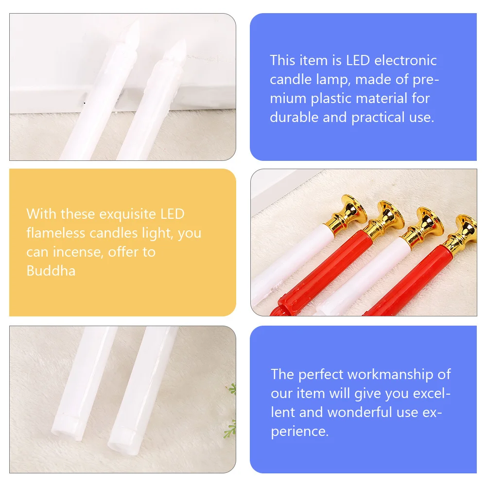 4pcs Led Electronic Lamp Decor Simulation Light For Incense Electric Fake Home Decoration Led Light
