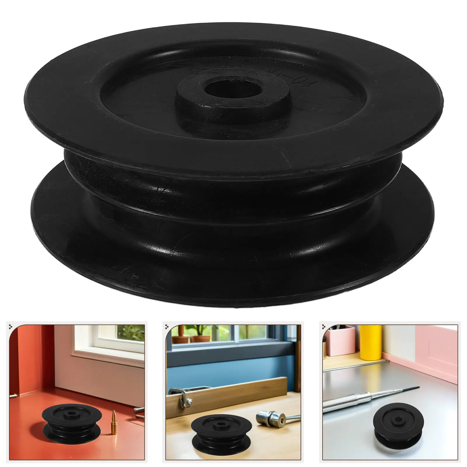Forklift Hydraulic Line Guide Wheel Double Slot Pulley Universal Sliding Track Roller Forklift Repair Parts 5.04x5.04x1.57in