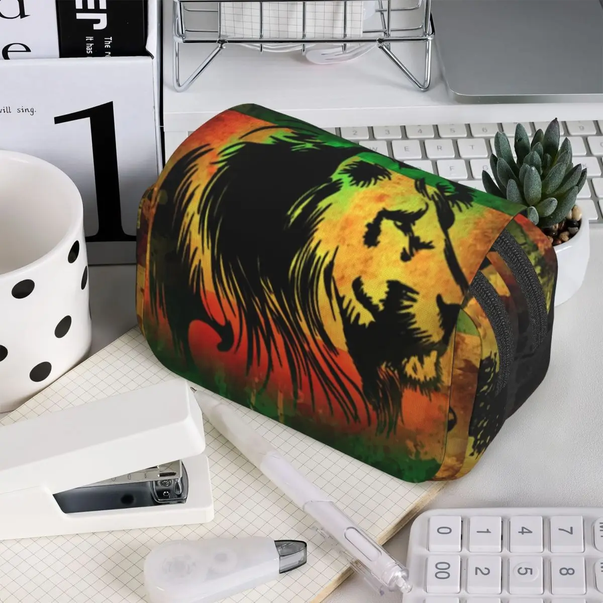 

Пенал Rasta Lion Stripe для школьников, школьная коробка для ручек, сумка для канцелярских принадлежностей, сумка-держатель для ручек