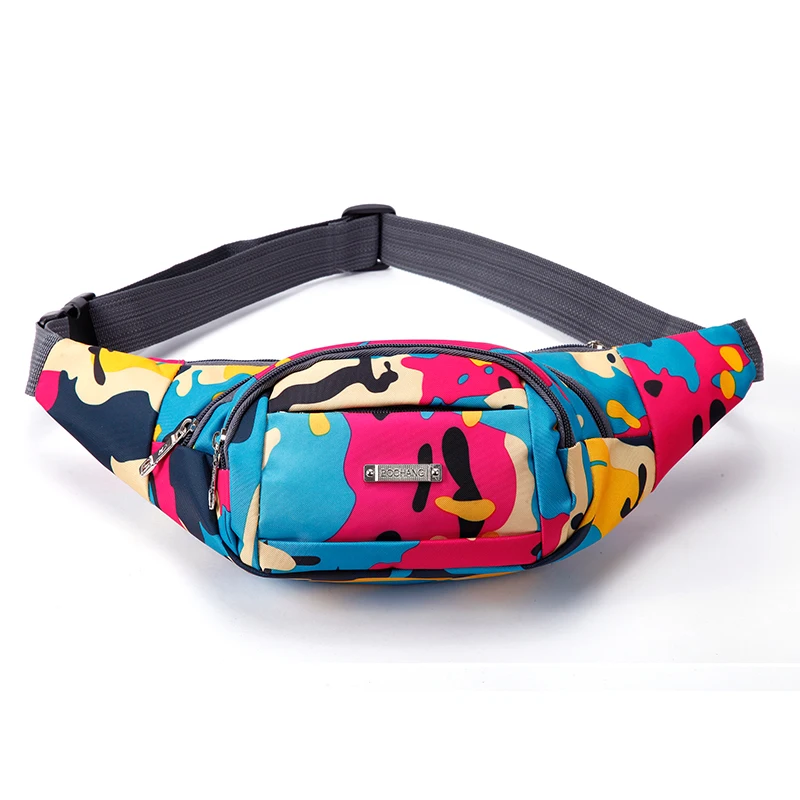 Men Camouflage Print Waist Bag Purse 2026 New Unisex Casual Large Waterproof Phone Belt Bag Pouch Men's Canvas Travel Phone Bag
