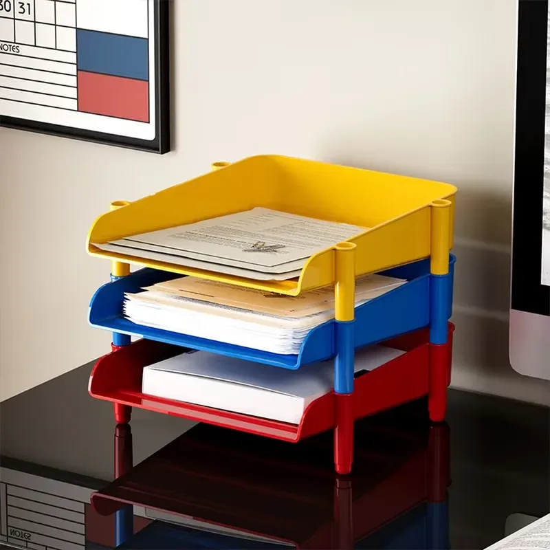 A4 Multi-layer Desktop File Organizer Paper Storage Rack Book Shelf for Office Study Desk