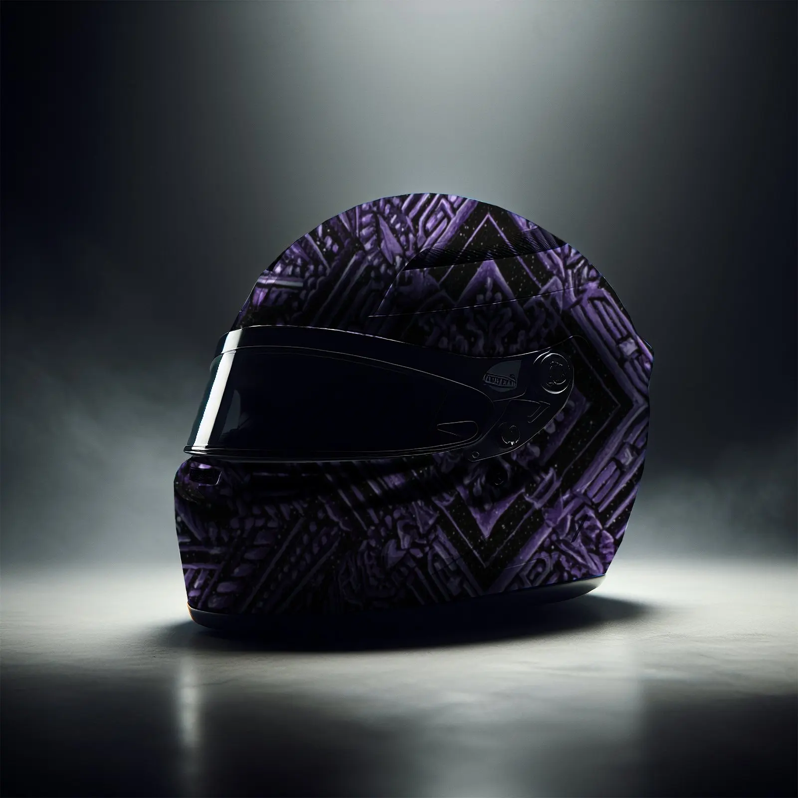 Mysterious Purple Symbol in Starry Sky -Durable Waterproof PVC, Self-Adhesive Motorcycle Racing Helmet Decal, Perfect Gift for M view 5