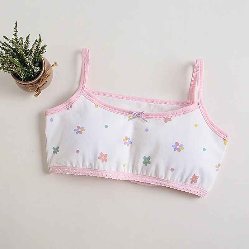 Growing Girl Bra Cotton Quality Underwear Teenager Girl Training Breathable Bra Children Quality Top Tanks Bra Size 130-160