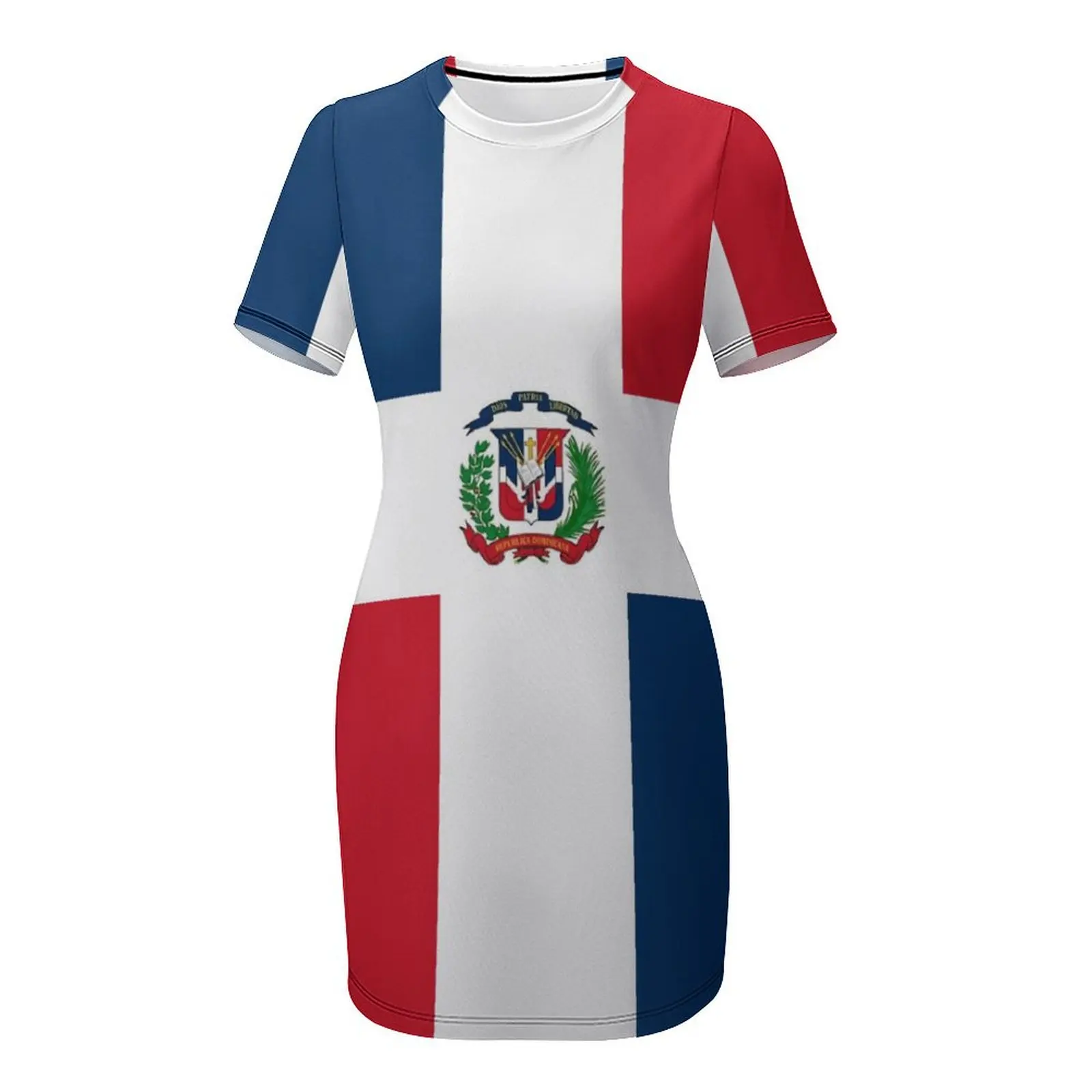 Sexy Dominican Republic Flag Duvet Sticker T-Shirt Cell Phone Case Short Sleeved Dress Nerd  Clubs  Woman\'s Gown Dresses Novelty