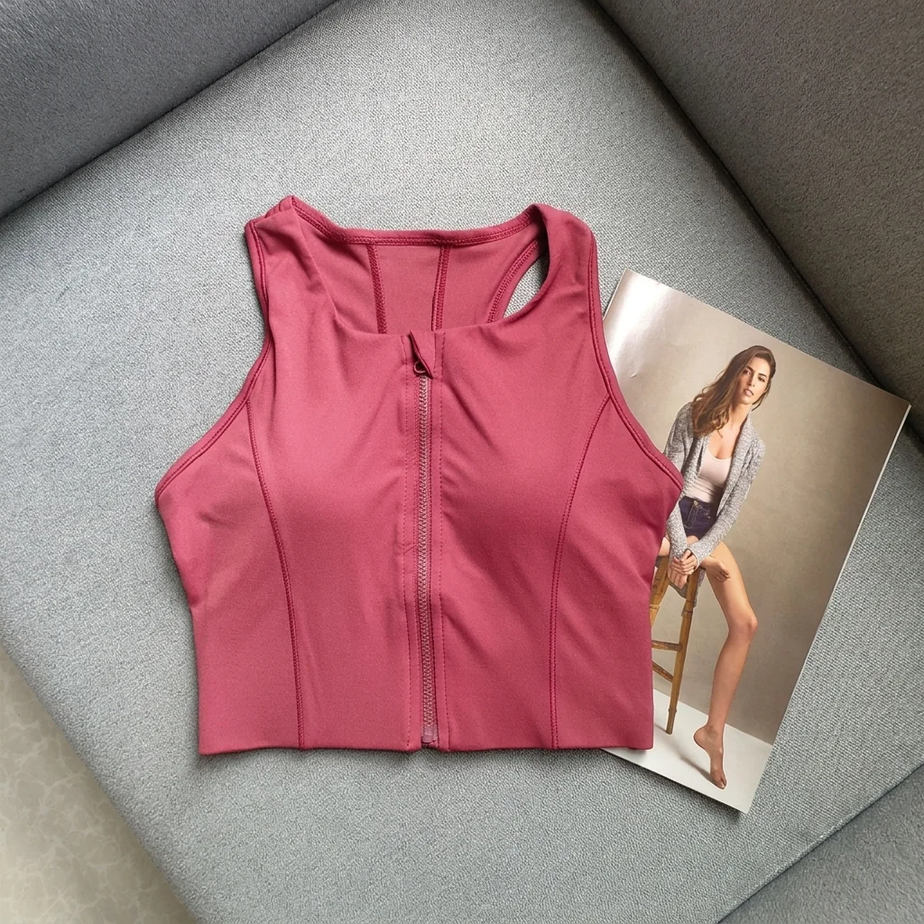 Hochstoßfester Sport-BH für Damen mit Frontreißverschluss, atmungsaktive Fitness-Unterwäsche, Sportweste für Laufen, Fitnessstudio, Yoga-BH – Detail 3