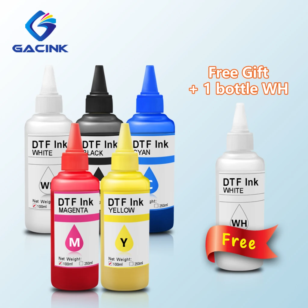 Tinta de película de transferencia directa Universal, 100ML, 1 juego gratis, tinta blanca para Epson L1300, L1390, L1800, L1455, L805, XP600