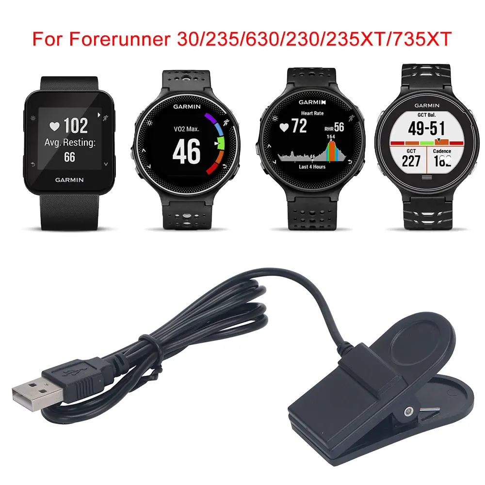 Charging Clip For Garmin Forerunner 235 230 Charger Cable For Forerunner 35/30/645/645 Music/735XT Approach S20 GPS Watch