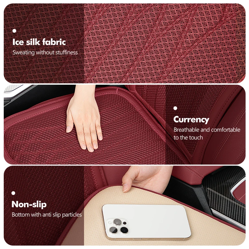 Car Seat Cushion Breathable Ice Silk Anti Slip Cool Cushion For Honda Mugen Power Accord Civic vezel Crv City Jazz Hrv view 2