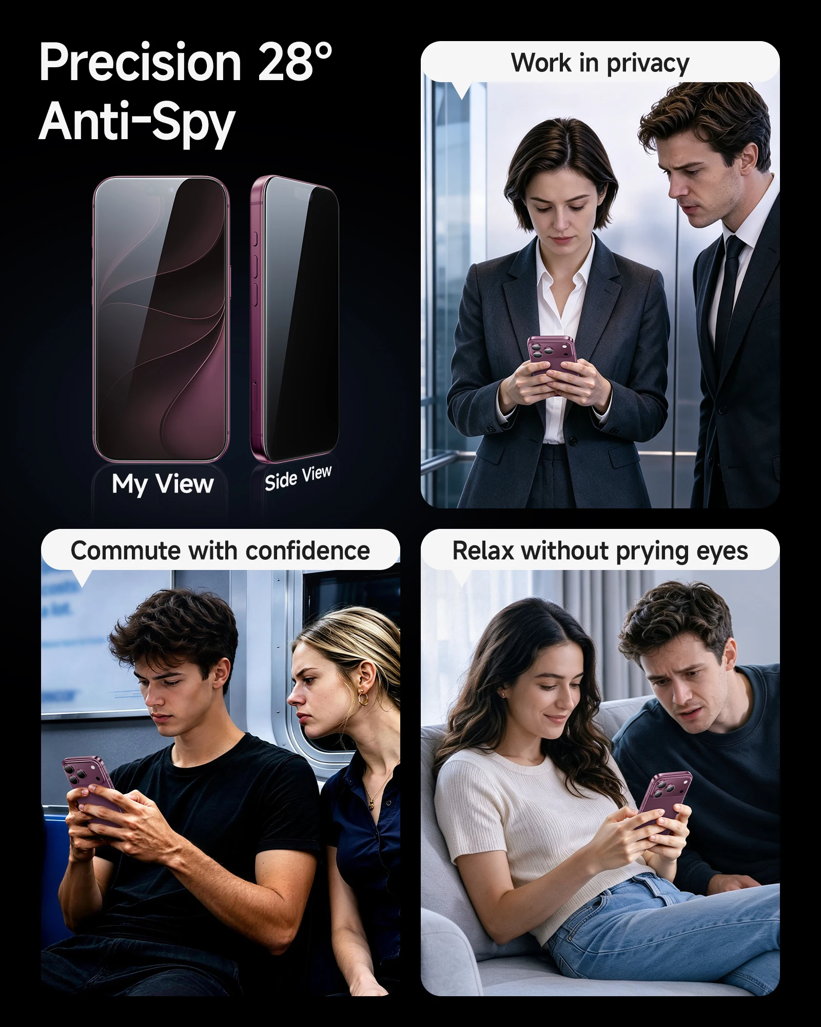 SmartDevil Privacy Screen Protector for iPhone 18 Pro Max 18 Pro Anti-Spy Tempered Glass Film for iPhone 17 Pro Anti-fingerprint