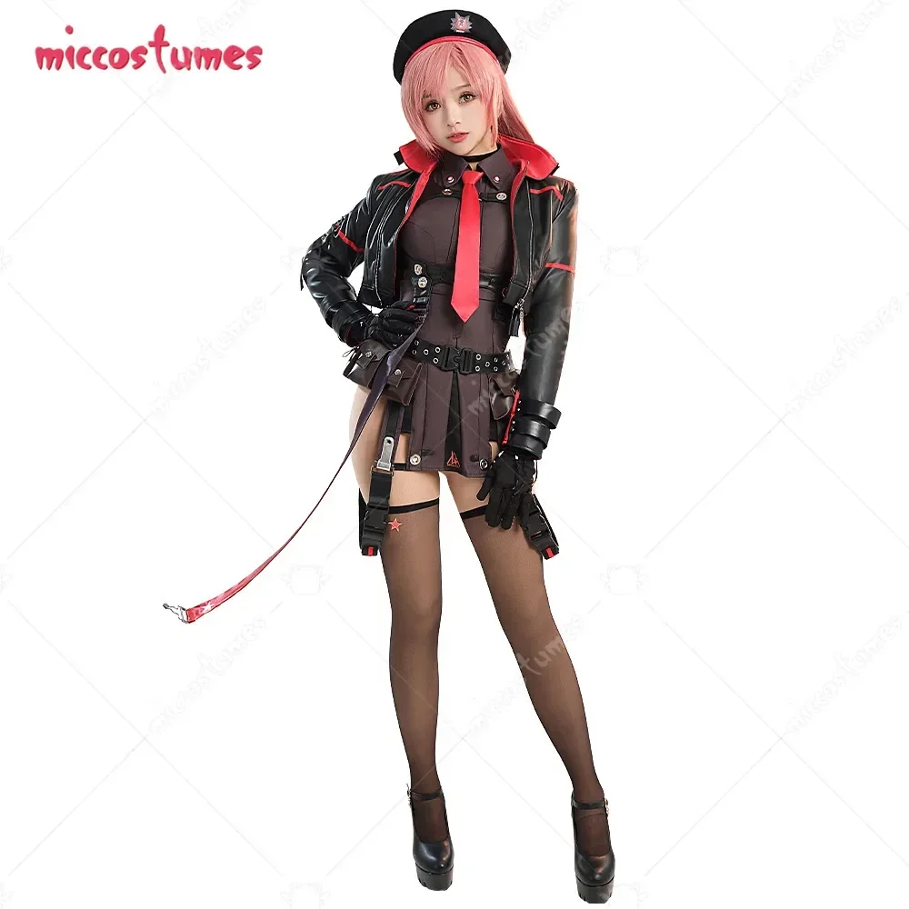 Miccostumes Women's Rapi Cosplay Costume Shirt and Jacket with Hat and Thigh Socks