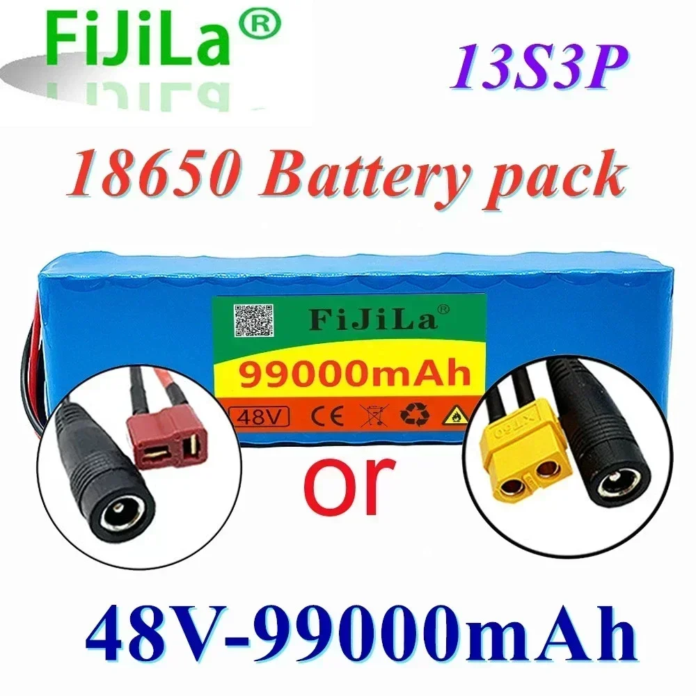 48V 99Ah 99000mAh 13S3P Lithium Ion Battery Pack 1000W for E-bike Drone Scooter with BMS