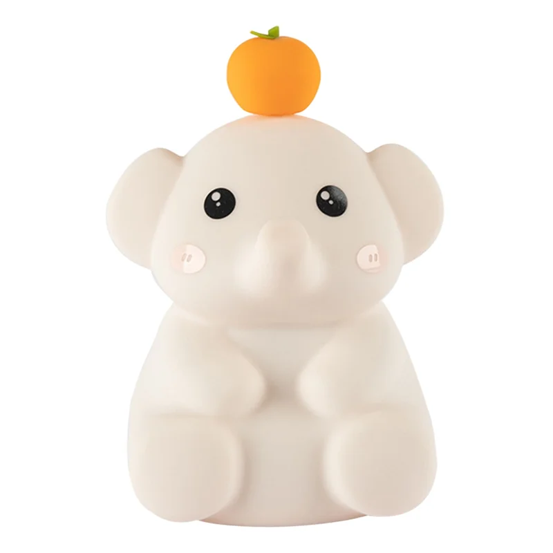 

LICE-Cute Elephant Lamp, Silicone Night Light With 30 Minutes Timer, Rechargeable Bedside Lamp With Touch Control