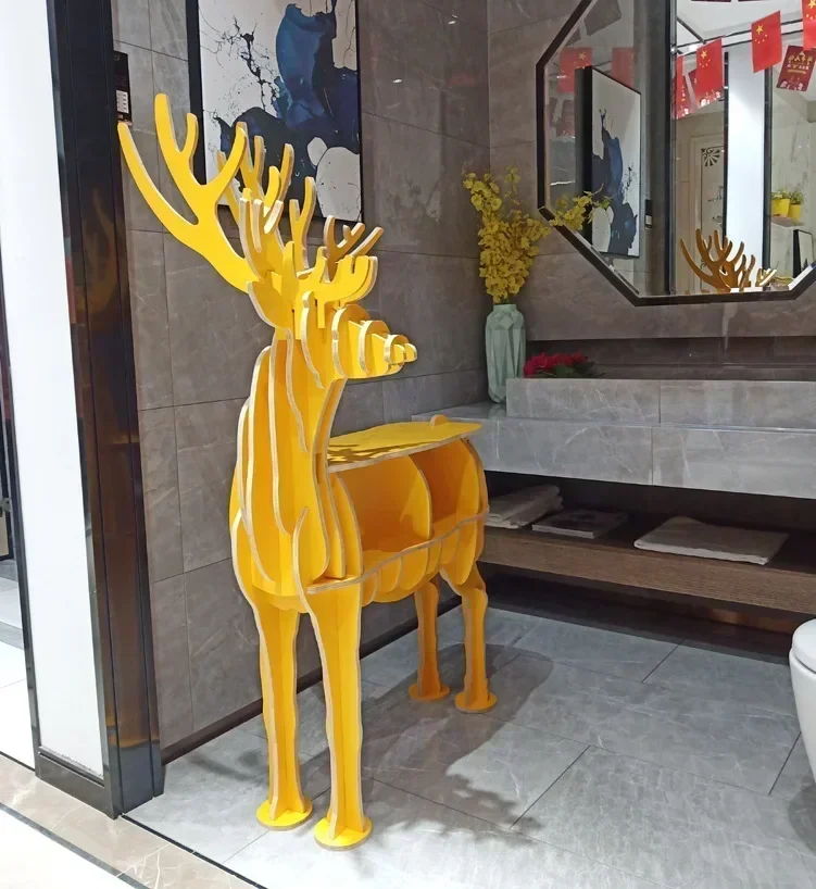 

wooden Floor Decoration Elk deer Furniture Creative Elk Bookshelf Animal Modeling Living Room Bedroom Study Decoration Pieces