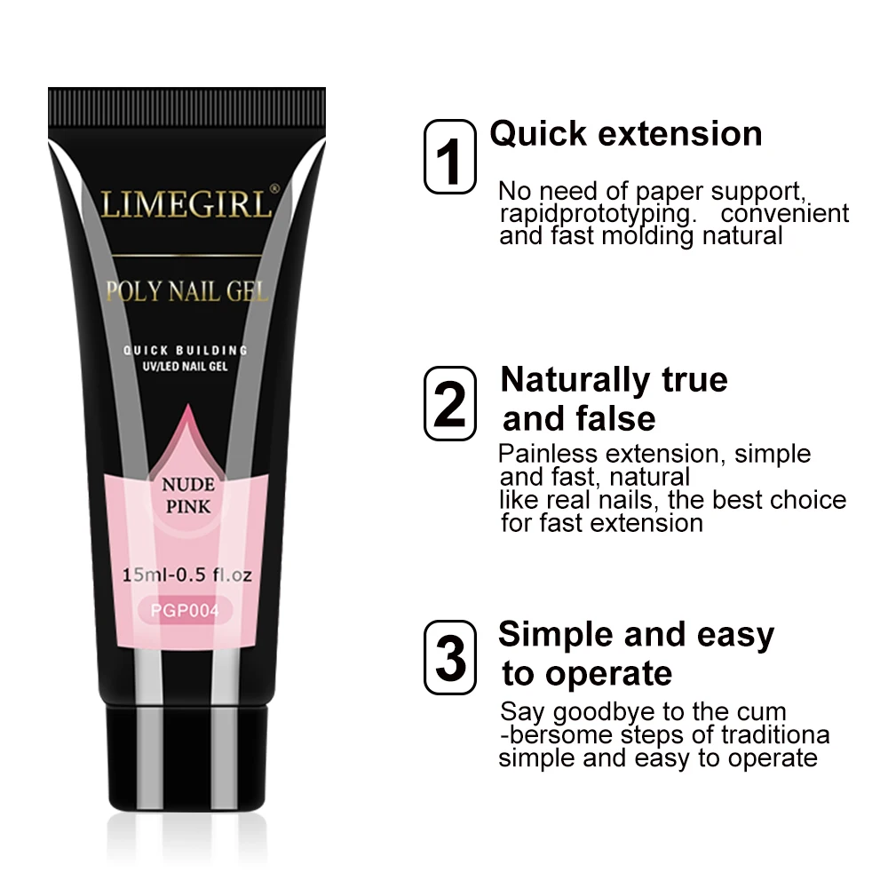 LIMEGIRL 8ml Gel Nail Polish Kit with UV Nail Lamp Electric Nail Drill UV Soaking Gel Base and Top Coat Gel Polish Nail Tool Kit gallery 4