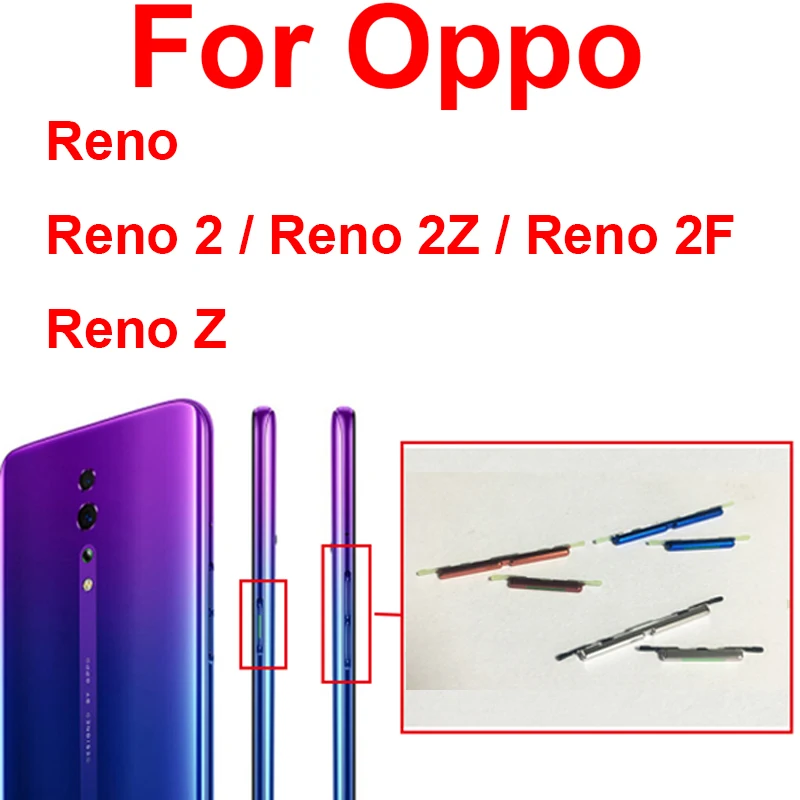 Power On Off Side Button For OPPO Reno 2 Z 2Z 2F Volume Up Down Side Button Power Volume Side Keypads Flex Cable Repair Parts