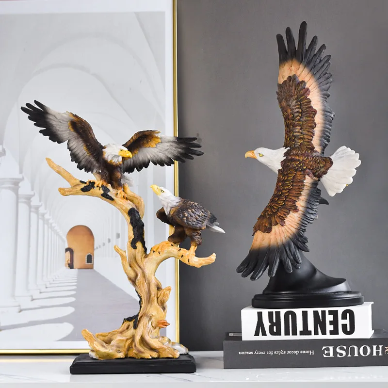 

Simulation Eagle or Hawk Figurine Resin Decorative Item for Home Living Room Wine Cabinet Entrance Office Craftwork
