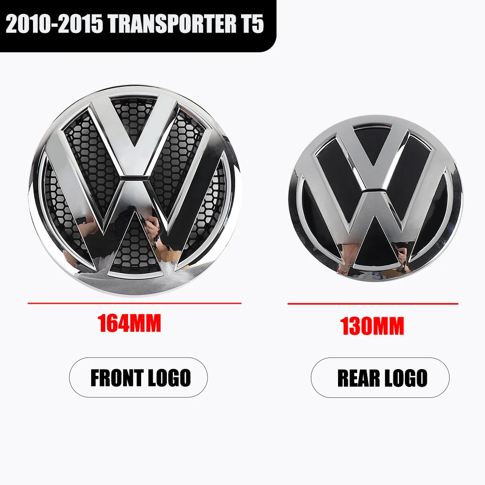 3D ABS Car Front Radiateor Rear Trunk Lid Emblem Replace Accessories For Volkswagen Transporter T5 2010 2011 2012 2013 2014 2015