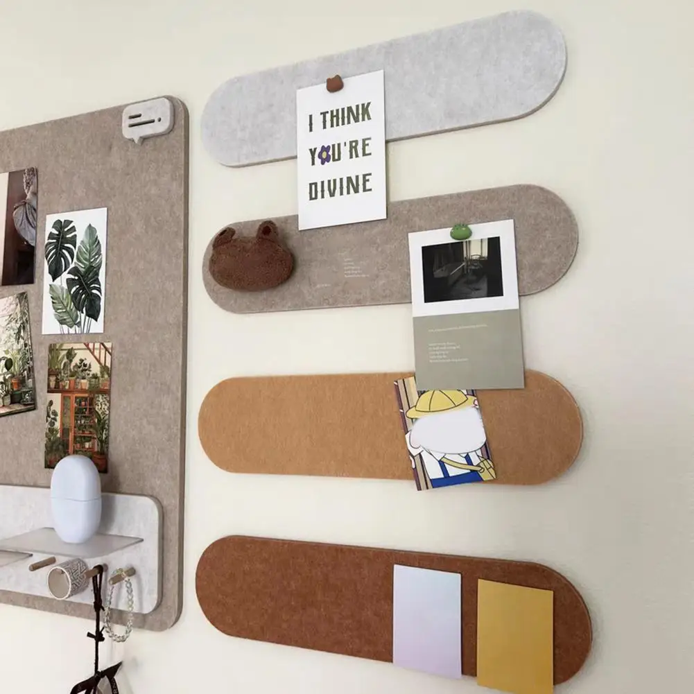 Note Organizer Self Adhesive Felt Pin Board Strips for Home Office Wall Decor Bulletin Board with Push Pins for Notes Photos