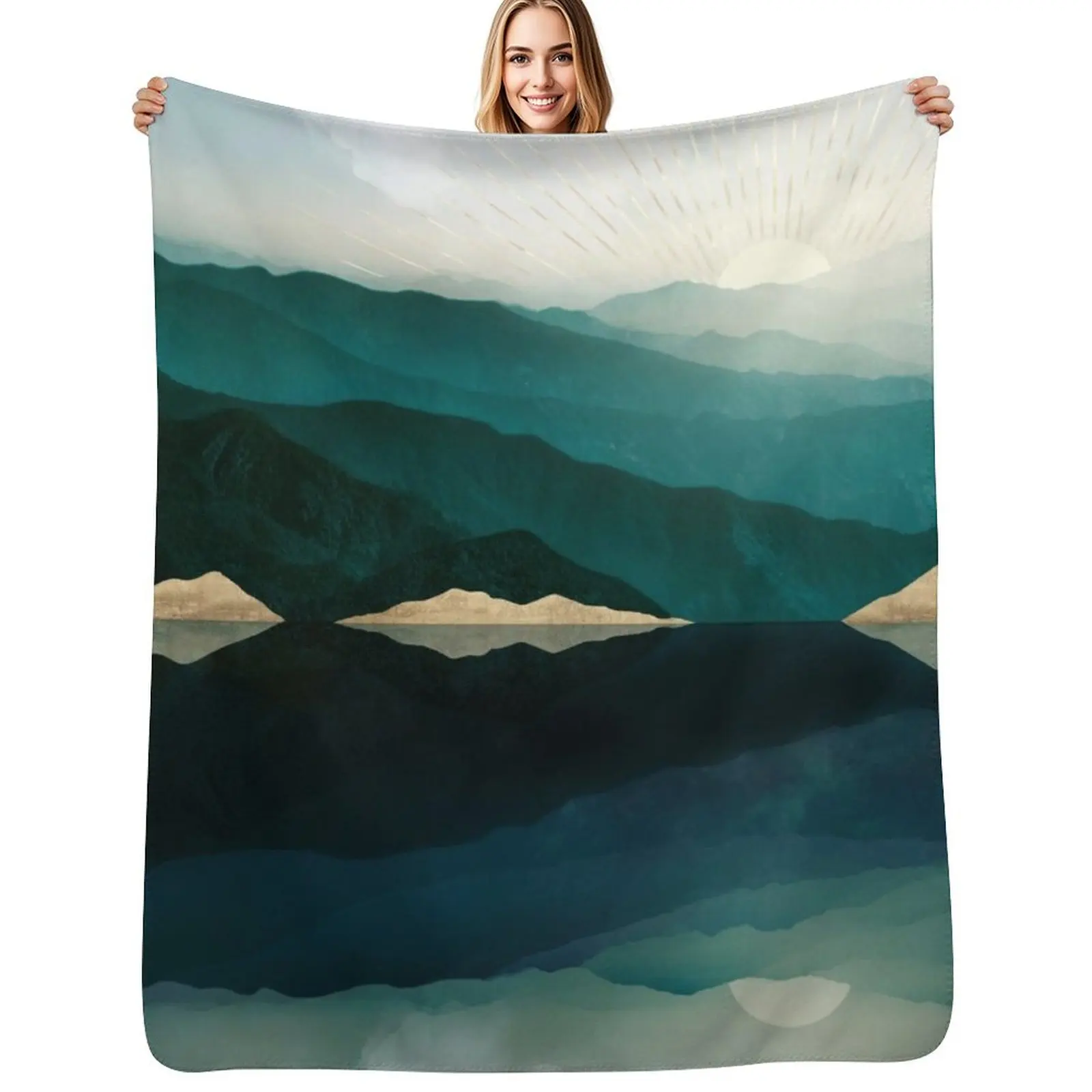 Waters Edge Reflection Throw Blanket Bed Luxury Decorative Sofa christmas gifts Custom Stuffeds Blankets