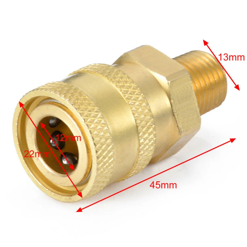 

45mm Length​ Brass Quick Coupler Accessory Adapter Connector Converter Gold High pressure Part 1/4\\\" Male (MNPT)