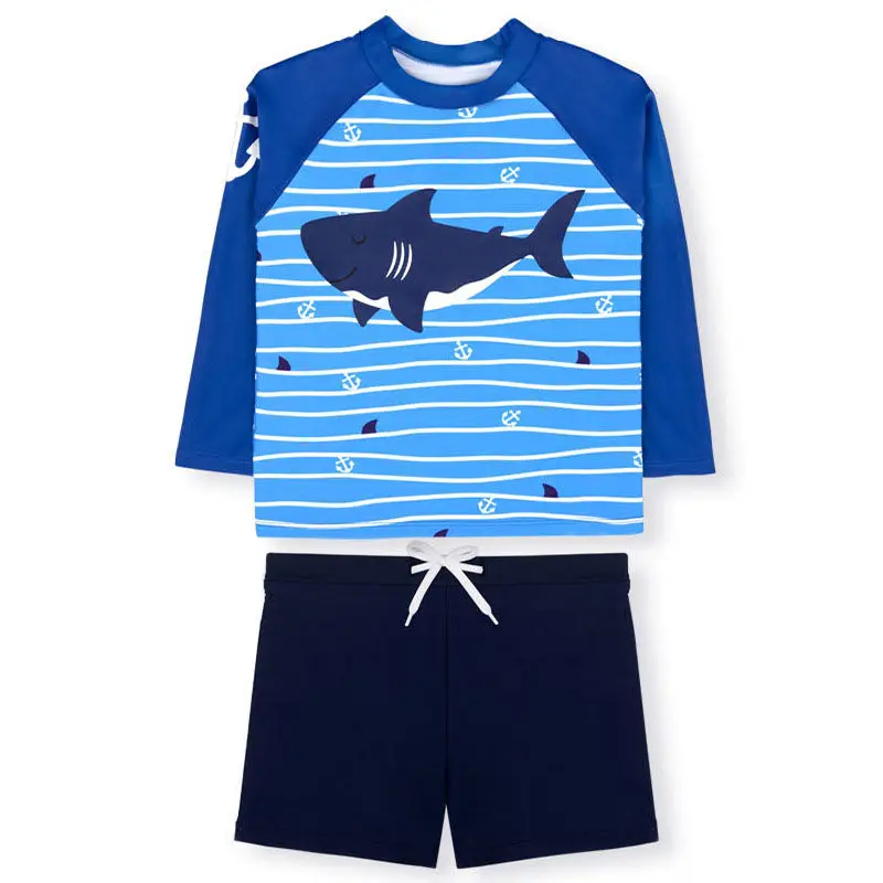 Grote Jongens Badmode Mode Zwemmen Zwemmen Surfen Badpak Tops + Broek Nocap 2Pcs Kinderen Trainingspak