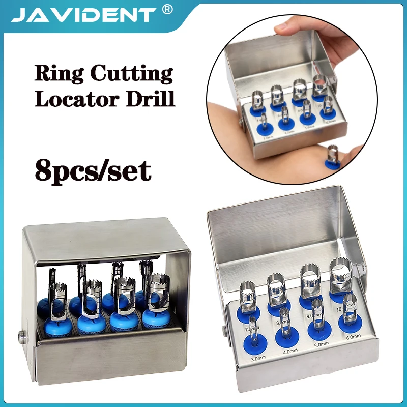 8pcs Dental Implant Tissue Punch Stainless Steel Gingival Ring Cutter Low Speed Handpiece Dentistry Surgical Instrument Tools