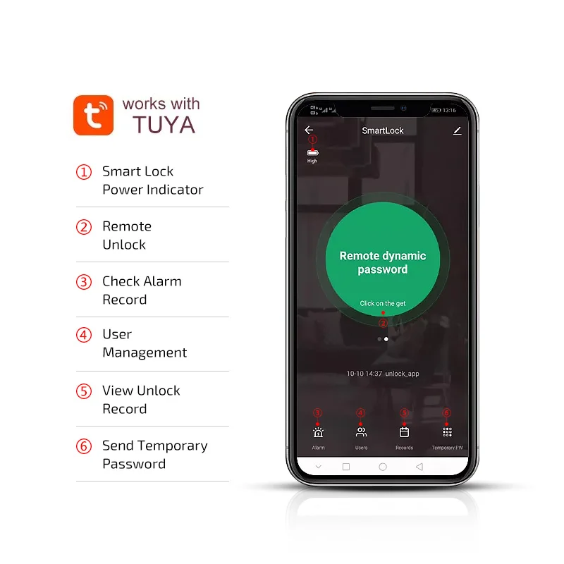 July005 Security Alexa Gate Fingerprint Lock Electronic Cerradura Inteligente Digital Tuya Smart Door Lock With Camera for Home