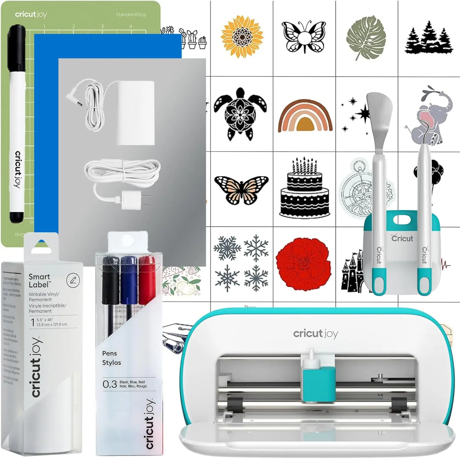 Smart Cutting Machine with Writable Vinyl Starter Kit for DIY Crafts and Home Projects