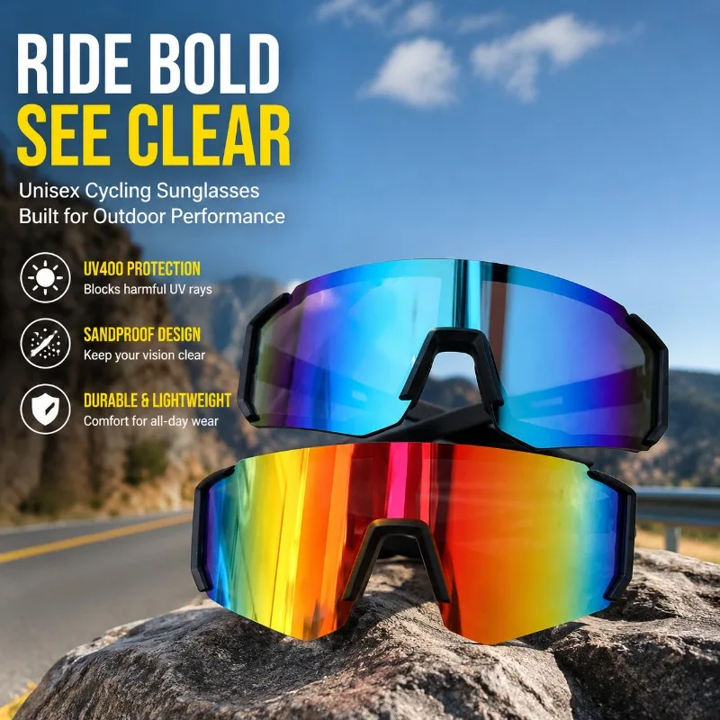 Unisex Anti-UV Cycling Sunglasses UV400 Sandproof Eye Protector for Outdoor Sports