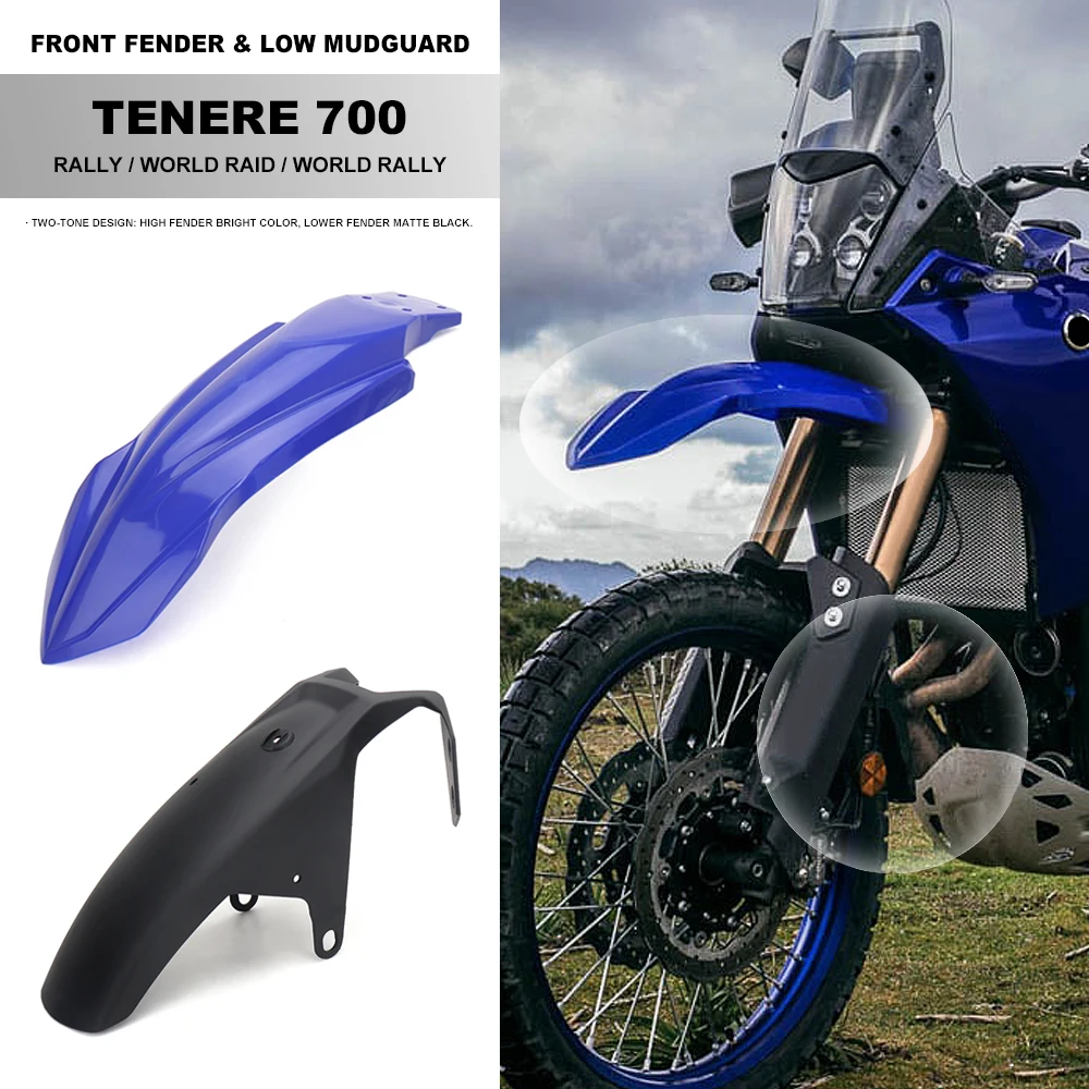 Motocross Accessories High&Low Front Fender Mudguard For Yamaha Tenere700 T7 Tenere 700 World Rally TENERE 700 World Raid