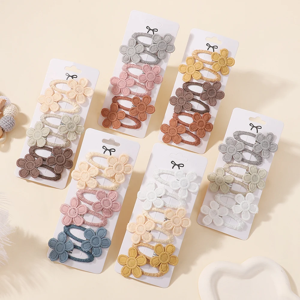 6 Stück Niedliche Haarspangen für Babymädchen mit Gänseblümchen-Design, Prinzessinnen-Haarklammern, Kinder-Haaraccessoires im Frühlings-Koreanischen Stil