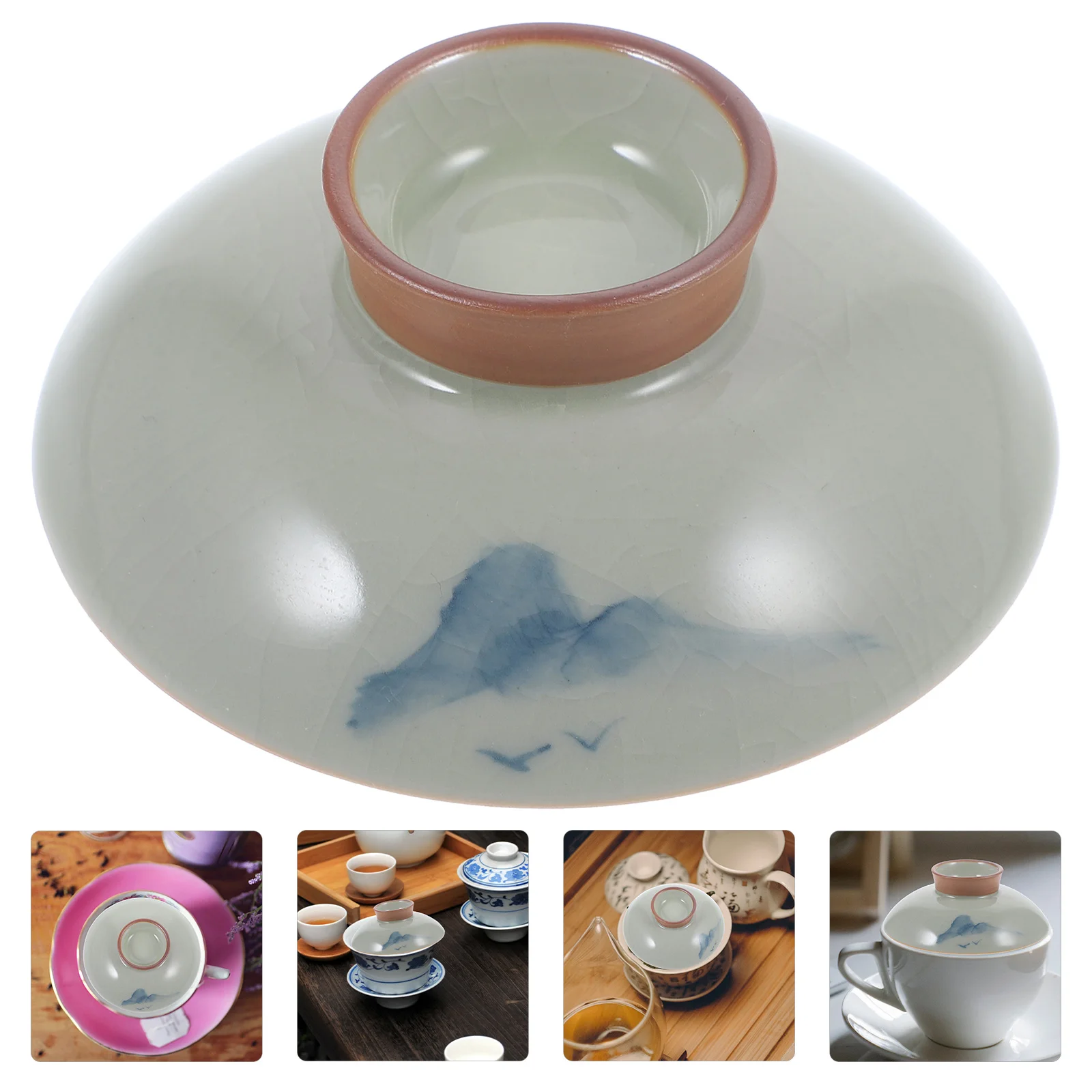 

Ceramic Tea Cup Lid Teacup Supply Retro Lid Exquisite Accessory Tea Lovers Material