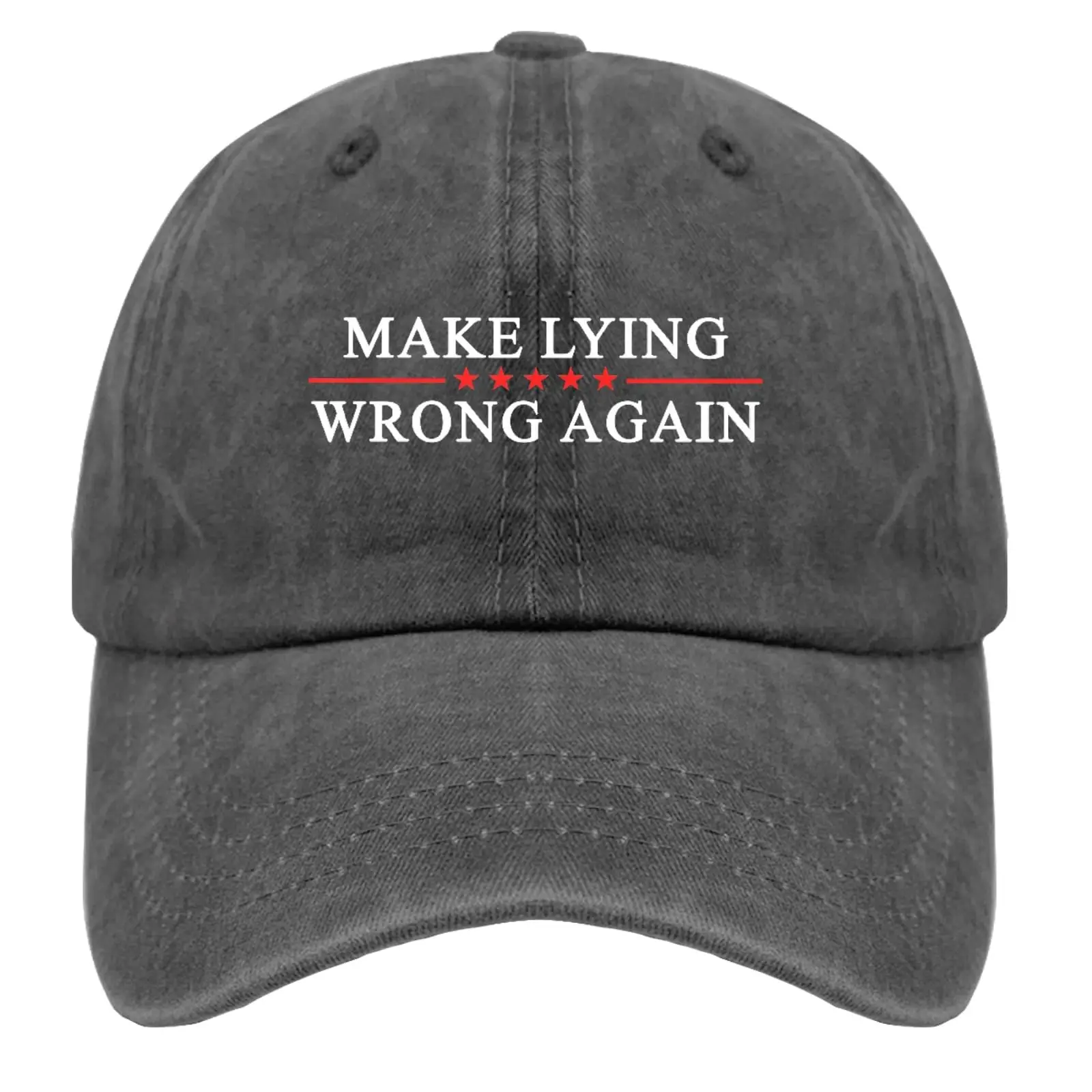 Make Lying Wrong Again Hats for Men Baseball Cap Fashion Washed Workout Hats Cotton Breathable Outdoor Sports Fishing Sun Hat