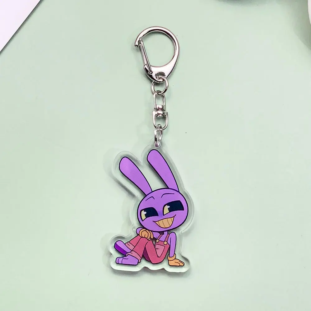 شخصيات كرتونية مذهلة السيرك الرقمي سلسلة مفاتيح مصنوعة من الأكريليك اكسسوارات حقيبة سحر ظهره قلادة حلقة رئيسية هدايا لصديق