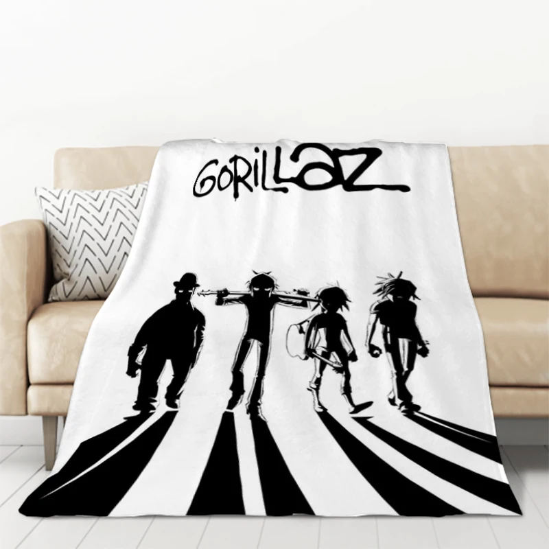 

Hip Hop Gorillaz Band Blanket Double Bed Comforter Sofa Blankets and Bedspreads Furry Winter Bedspread the Knee Warm Baby Fleece