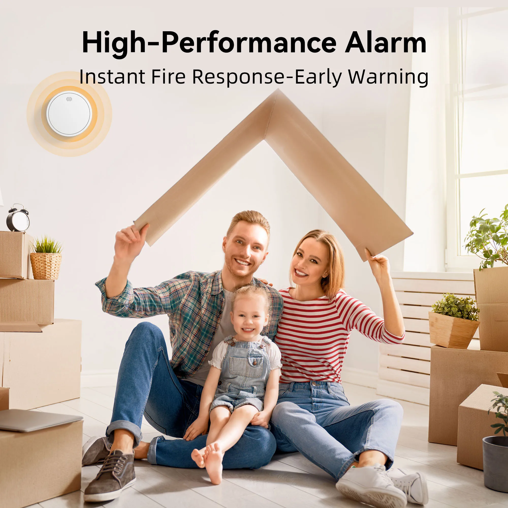 Independent Smoke Alarm 10-year Battery Life Smoke Detector Fire Alarm Smart Home Security Protection Sensor 85 High Decibel