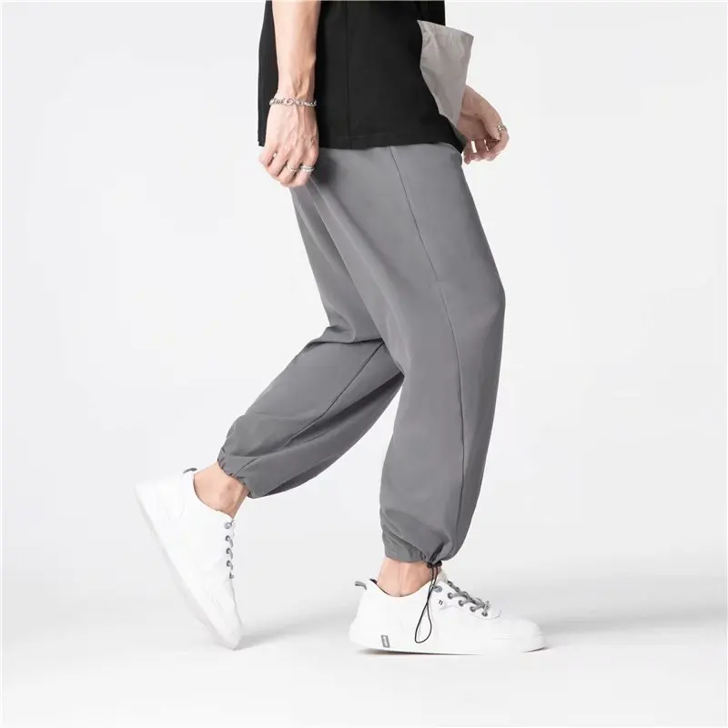 Men Casual Pants Summer Thin Breathable Handsome Fashion Streetwear Straight All-match Simple Ulzzang College Teens Trousers Ins