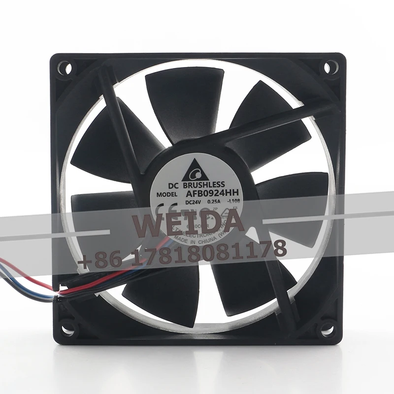 

Вентилятор охлаждения инвертора Delta 0.25A 24V 9025 3-проводной AFB0924HH-L108 с двойным шарикоподшипником, 9 см, высокий объем воздухопоток