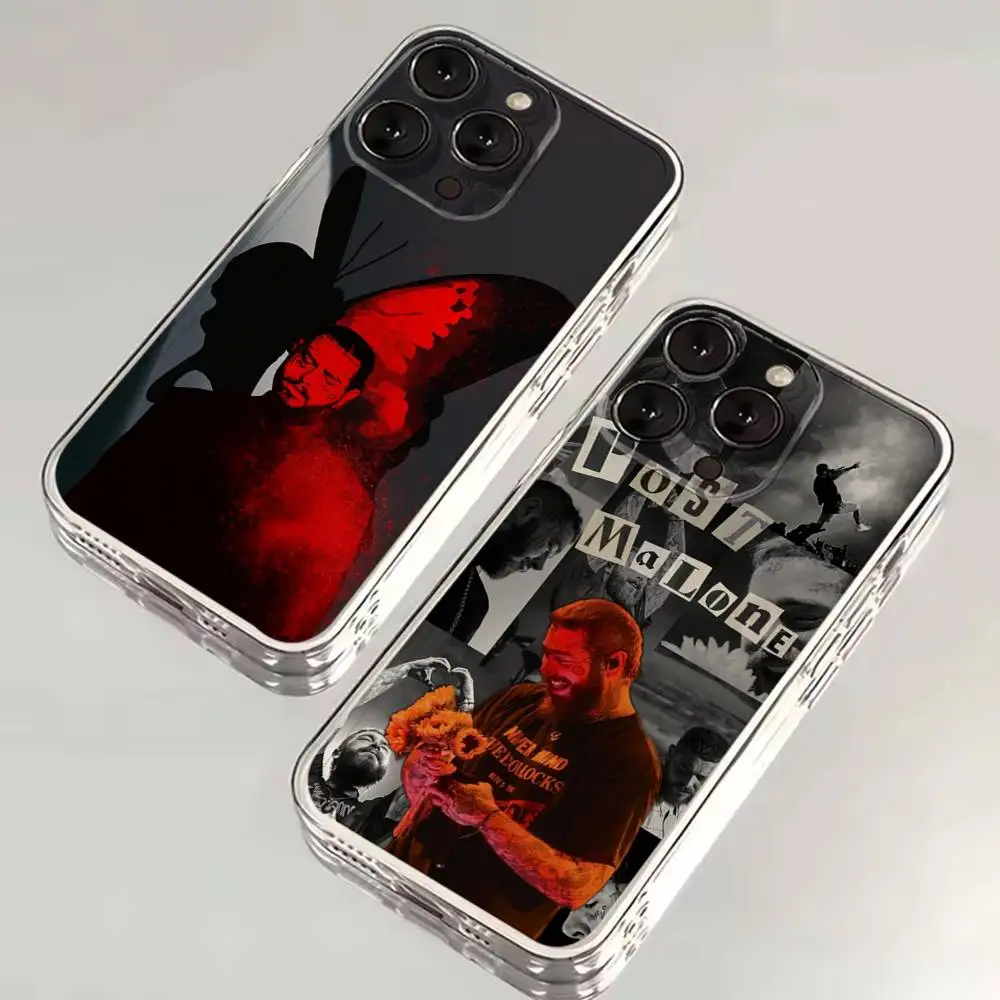 

P-Post Singer M-Malone Phone Case For iPhone 16,15,14,13,12,11,17 Pro,Max,Plus,X,XS,XR,SE,Mini Transparent Soft Cover