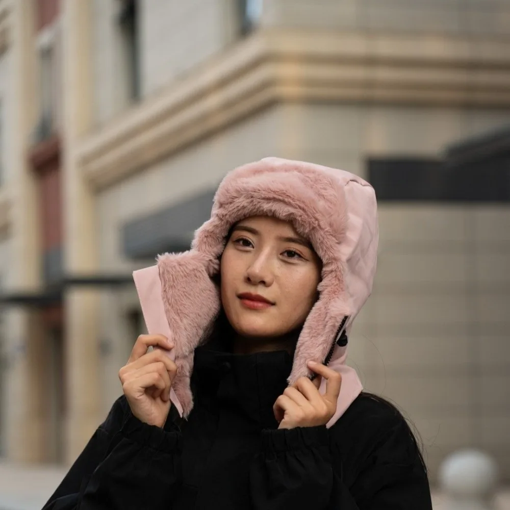 

Solid Color 4-in-1 Winter Cycling Hat Cold Resistant Windproof Warm Scarf Face Mask Head Cover Velvet Lei Feng Hat Skiing