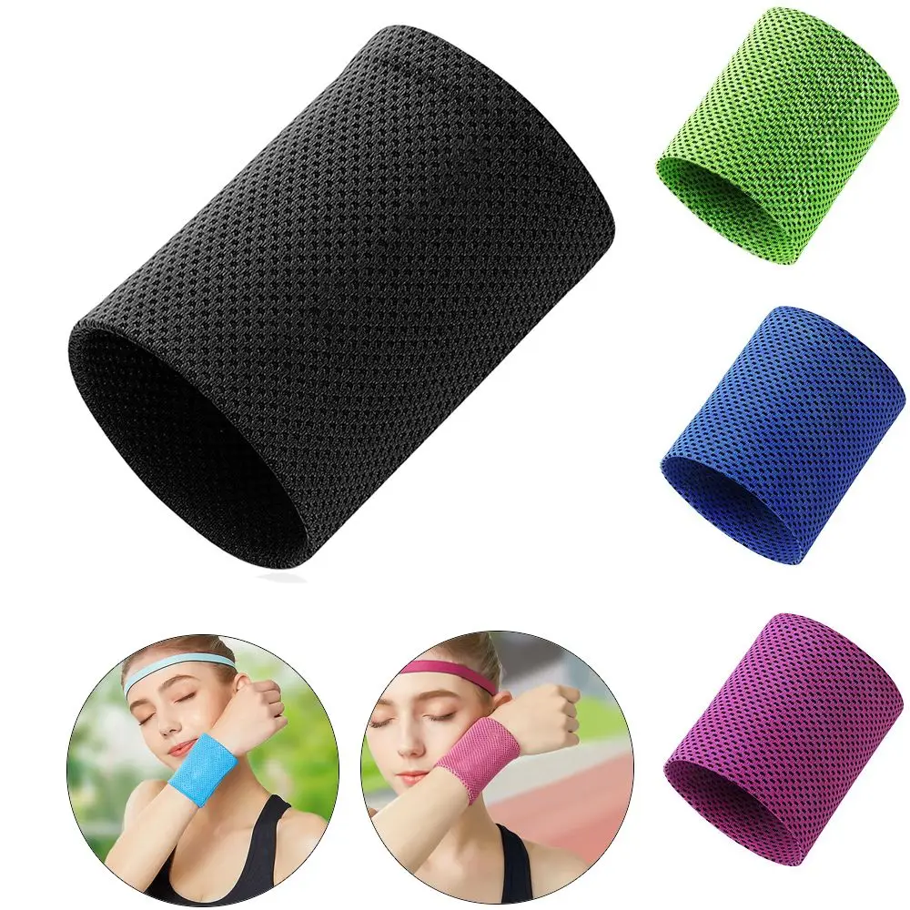 Muñequera con refrigeración de hielo, muñequera transpirable de tenis, banda para el sudor deportiva para gimnasio, Yoga, voleibol, banda para el