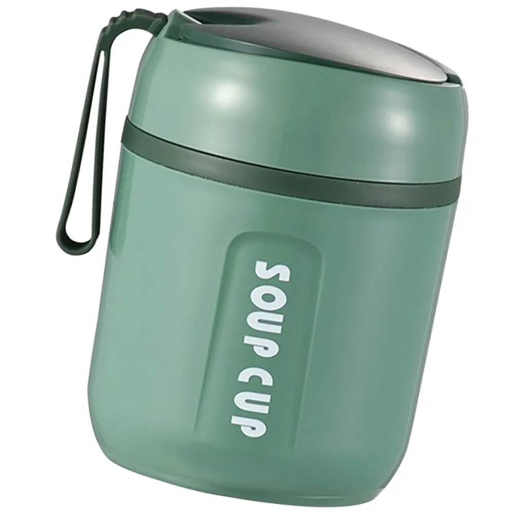 

Insulated Breakfast Cup Soup Mug Thermal Portable Food Jar Leak Proof Stainless Steel PP Large Bottom Non Slip Design Kitchen