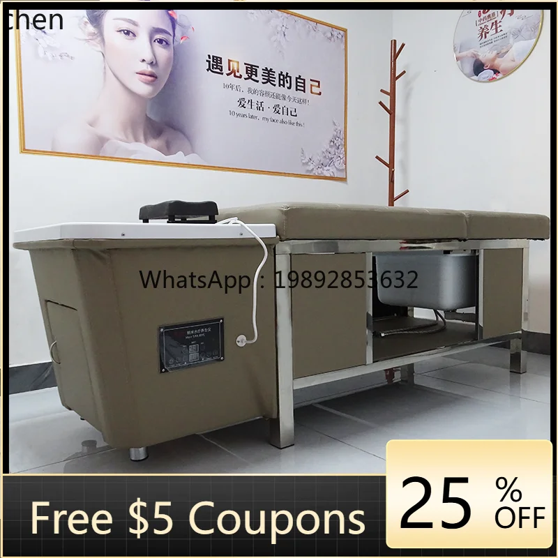 LYY automatic circulation hair treatment shampoo bed constant temperature heating movable beauty salon head treatment instrument