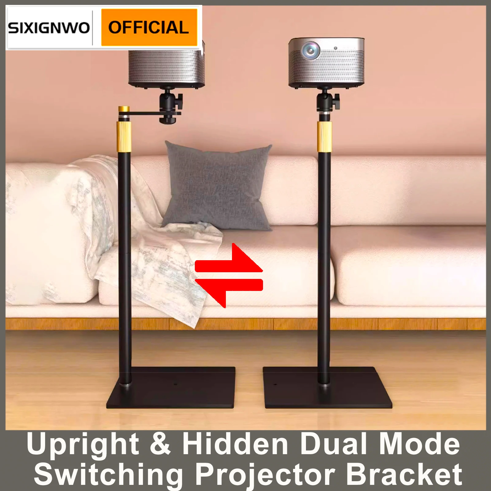 

120CM Projector Bracket Floor Stand with Gimbal Pallet Speaker Holder Extendable Stand Mount Wall Side for Video Film Projector