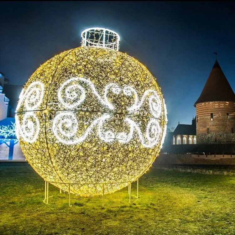 Festival Holiday Shopping Mall 3d Christmas Led Motif Hanging Decoration Ball Lights Christmas motif light