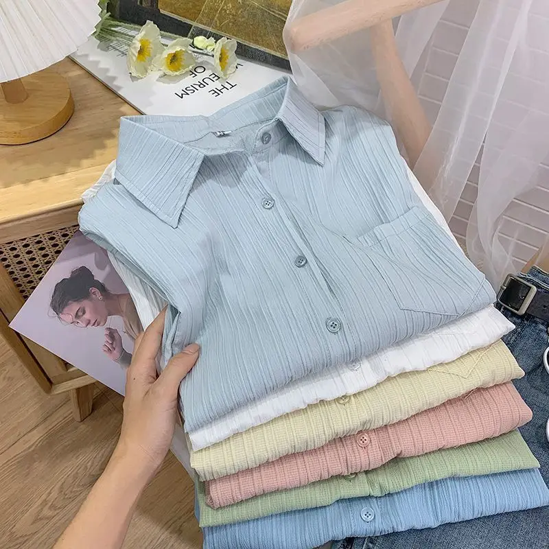 Long Sleeve Shirts Womens Striped Button Down Blouses Oversized Neutral Boyfriend Style Casual Autumn Comfortable Streetwear