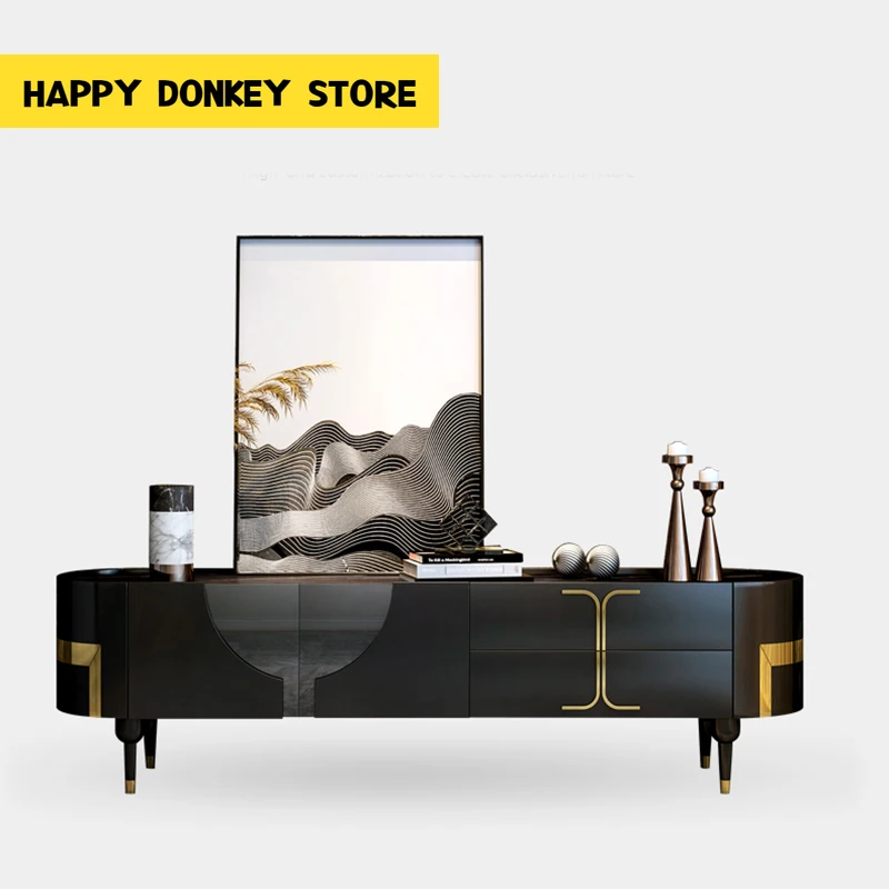 

Italian Mild Luxury Tv Stand Modern Tv Table For Living Room Rock Slab Floor Cabinet High-End Muebles Living Room Furniture