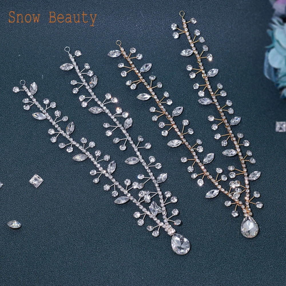 

DZ052 Handmade Wedding Hair Accessories for Women Tiara Rhinestones Headband Crystal Bridal Headpieces Prom Hair Jewelry