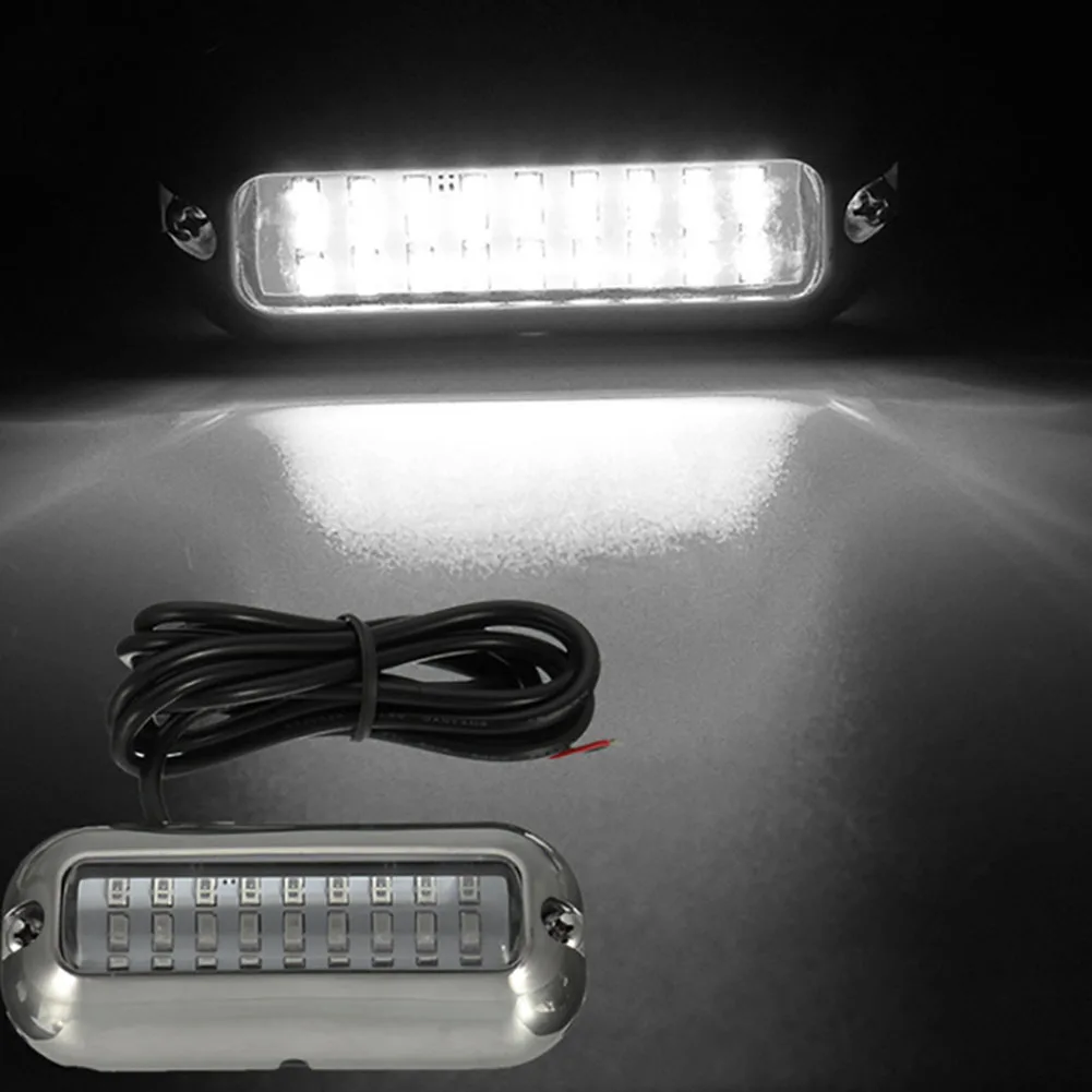 27LED Underwater Light Stainless Steel Marine Transom Lamp 10-30V Marine Navigation Light IP68 Waterproof Yacht Boat Accessories